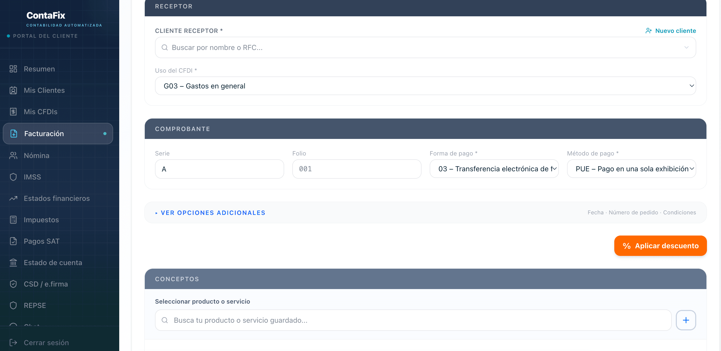 Facturación CFDI 4.0 ContaFix